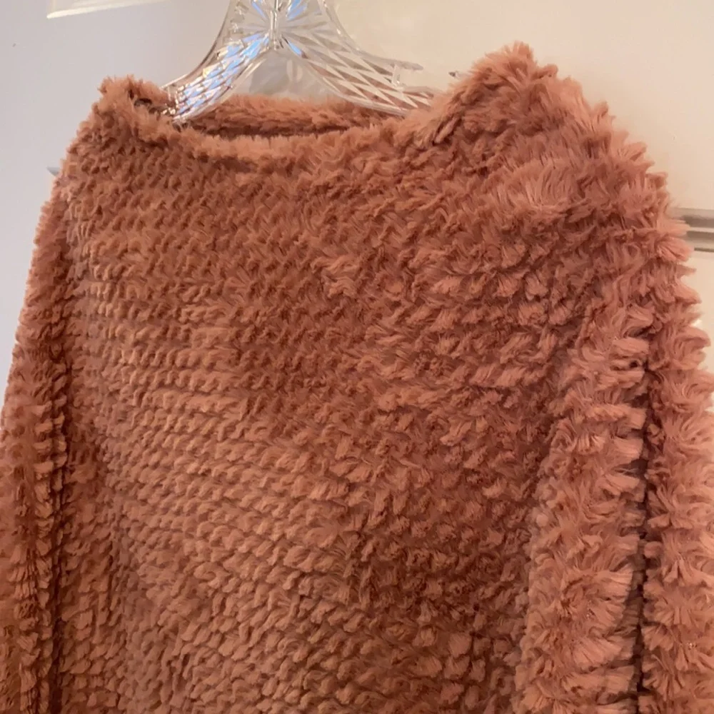 Nwt Justin & Taylor One Size Bougie Poncho Cardigan Rose Plush Ultra Soft - Picture 3 of 8